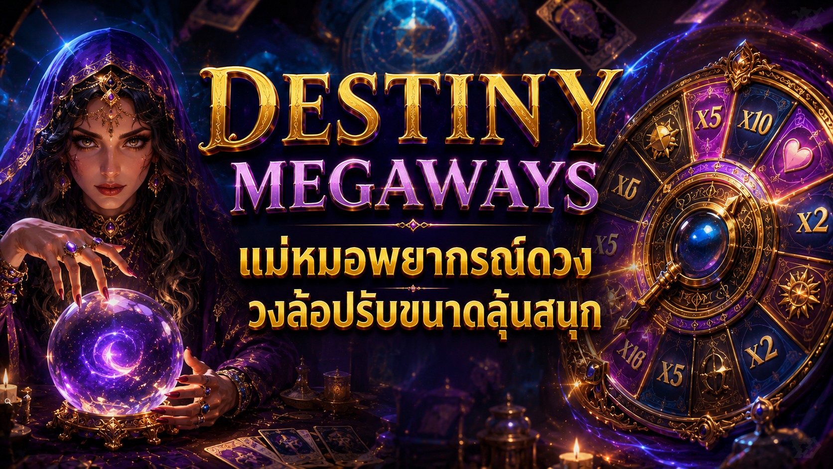 Destiny Megaways แม่หมอพยากรณ์ดวง วงล้อปรับขนาดลุ้นสนุก